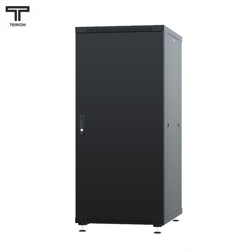 ТЕЛКОМ ТС-18.6.6-МZS.9005М Шкаф напольный 18U 600x600х920мм (ШхГхВ) телекоммуникационный 19", передняя дверь металлическая - задняя металлическая панель, цвет черный (RAL9005М) (5 мест)
